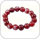 Red Jade Lotus Flower Wrist Mala 